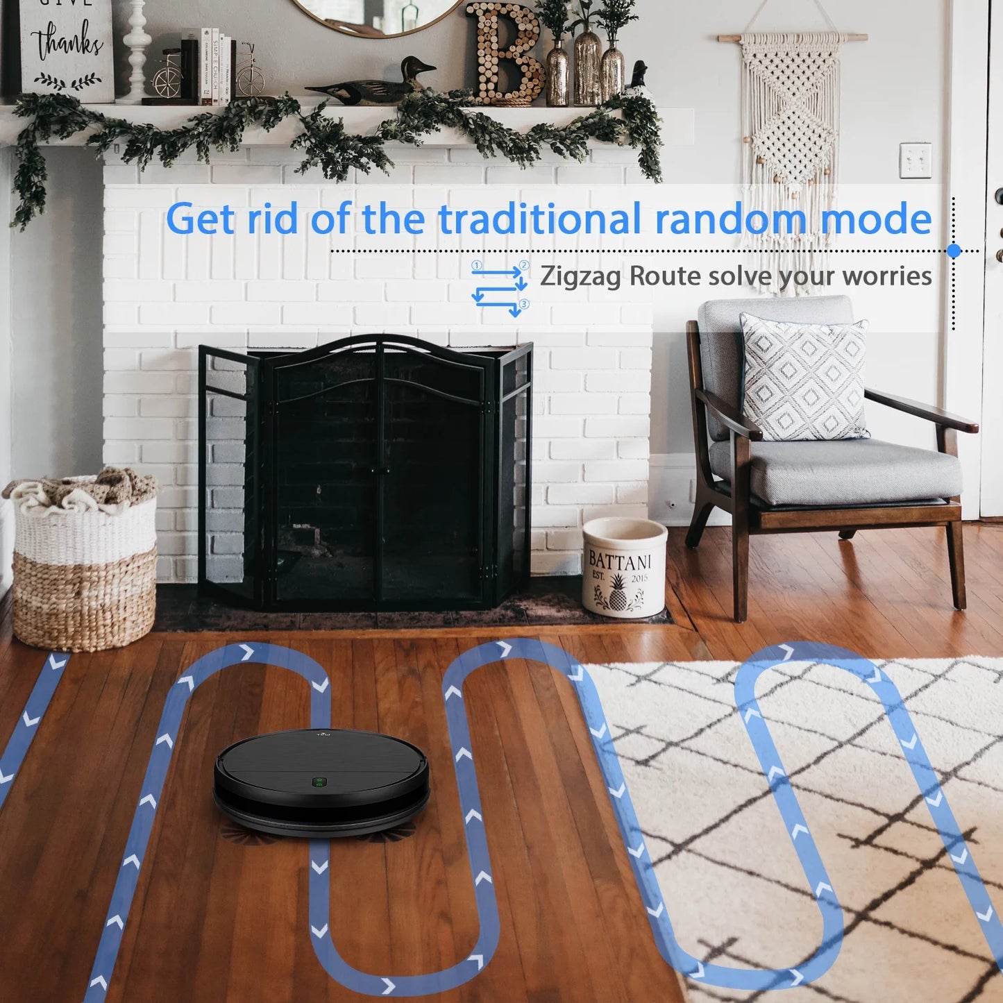 Robot Vacuum Cleaner, 2 in 1 Mop Combo for Pet Hair, Hard Floor